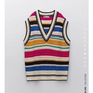 Zara Colourful Striped Sweater Vest